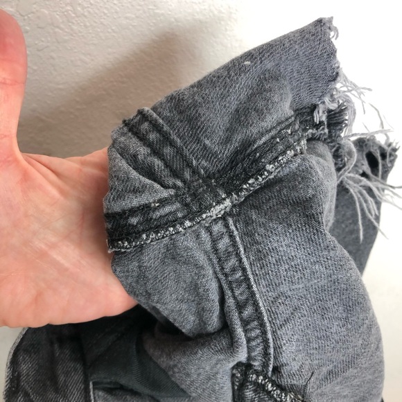 Urban Outfitters BDG A-Line Shorts Washed Black Raw Hem Distressed Short Size 24 - Picture 12 of 16